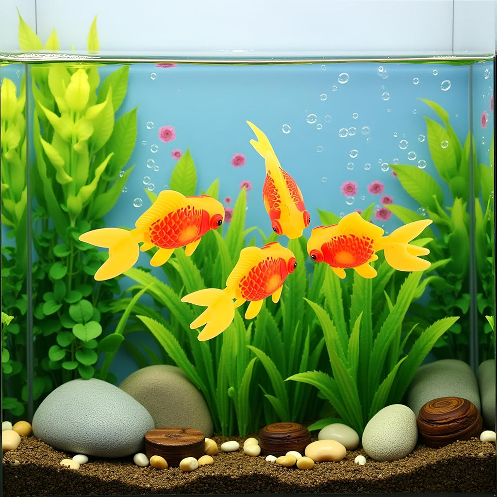 6Pcs Artificial Aquarium Fish Decorations, Moving Plastic Fish Tank Ornaments, Aquarium Décor