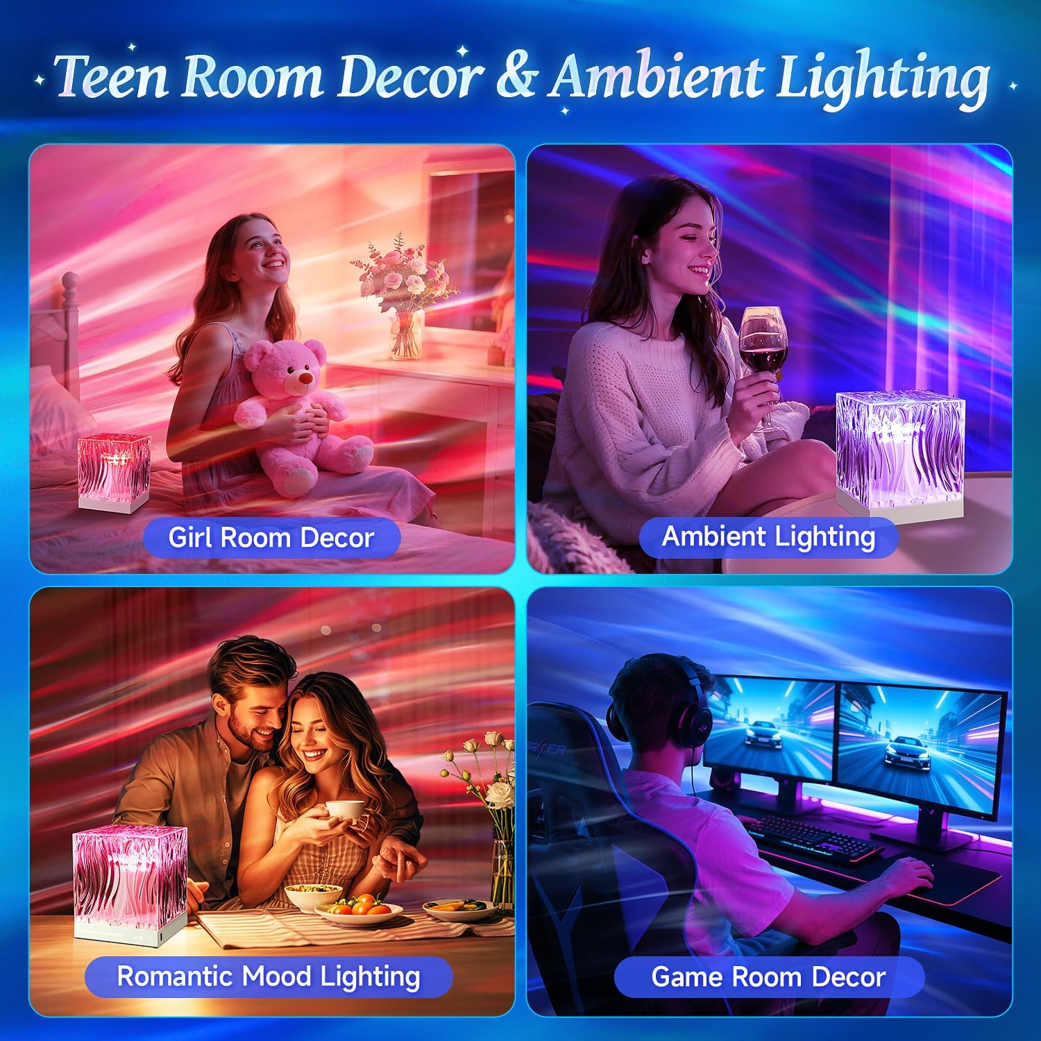 PIKOY Shower Lamp Shower Lights White Noise Sound Machine for Sleep Adults, Bluetooth+15 White Noise Machine Baby Sound Machine Baby, 18 Colors Shower Light Party Lights Indoor, Remote Warm Light Lamp