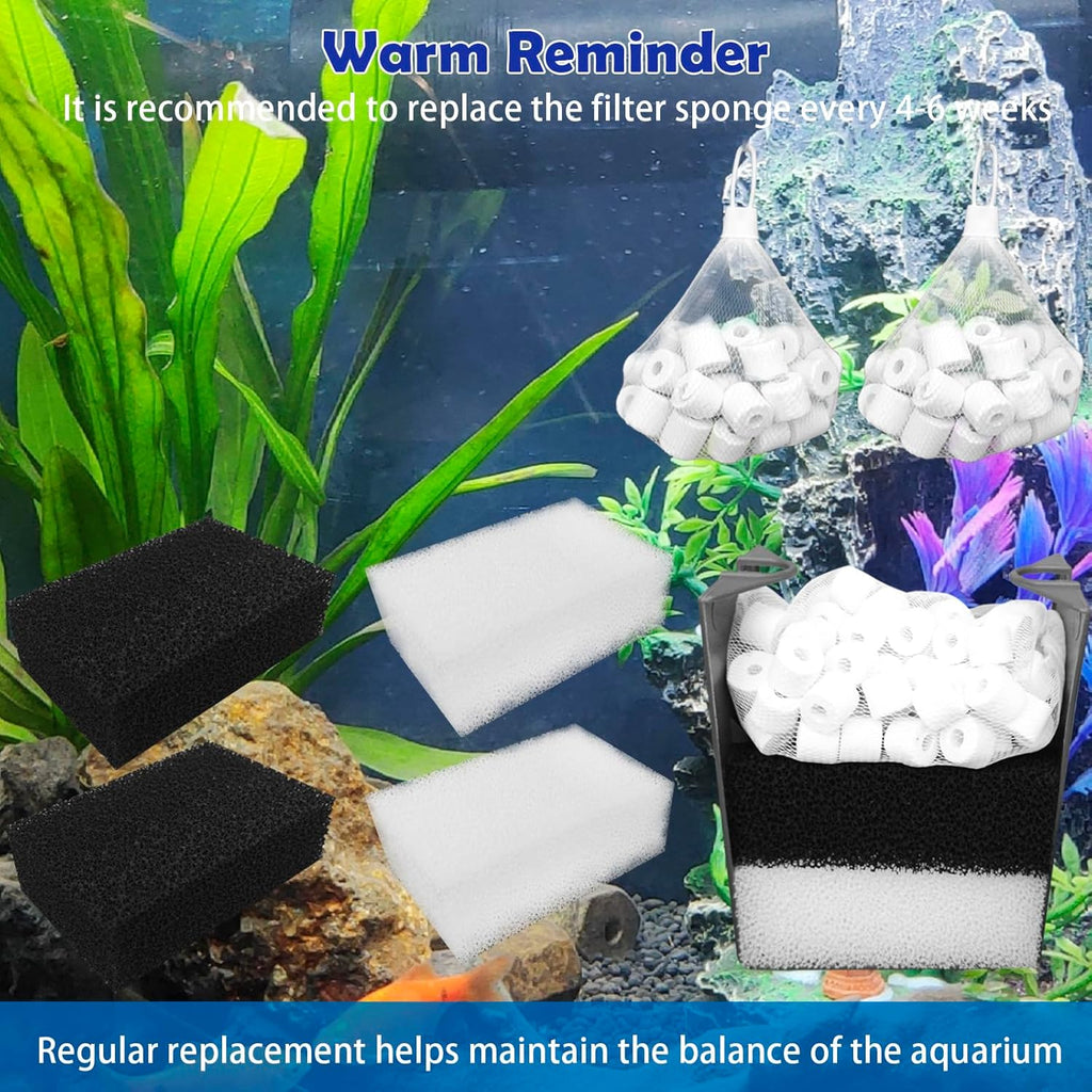 Three-Stage Filtration Tank Filter Replacement for AquaClear 70 Power Filter, Maintenance Kit Replacement for Fish Tank Filter for 40- to 70-Gallon Aquariums