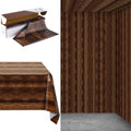 Aneco 120 Ft x 54 Inch Wood Grain Tablecloth Roll in Slide Cutter Box Disposable Waterproof Plastic Vintage Backdrop Table Cover Rustic Bulletin Board Roll for Western Themed Barn Birthday Party Decor