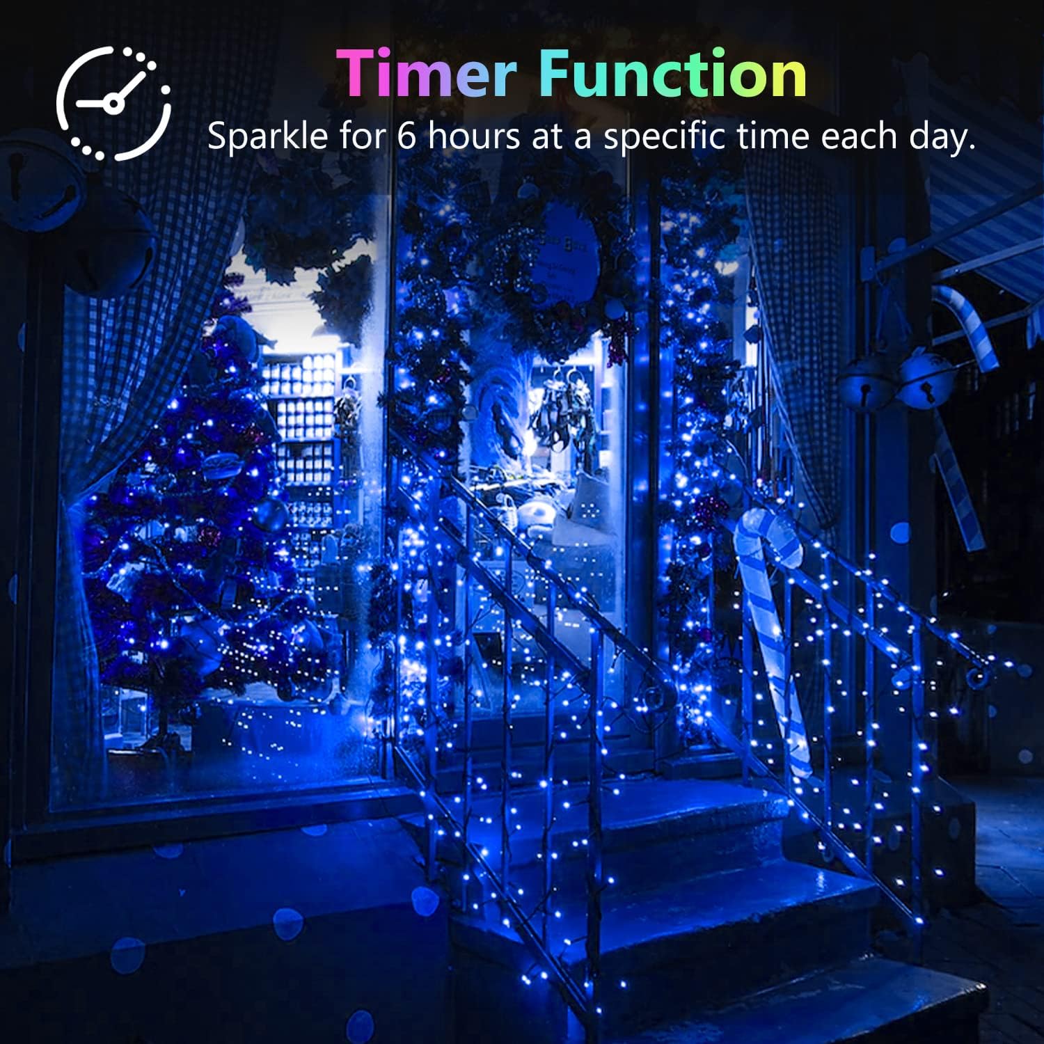 4 Pack 20FT 60LED Christmas Battery Operated Fairy Lights with Timer, Waterproof Battery String Lights Outdoor Indoor, Battery Twinkle Light for Bedroom Wedding Birthday Party Chirstmas (Blue)