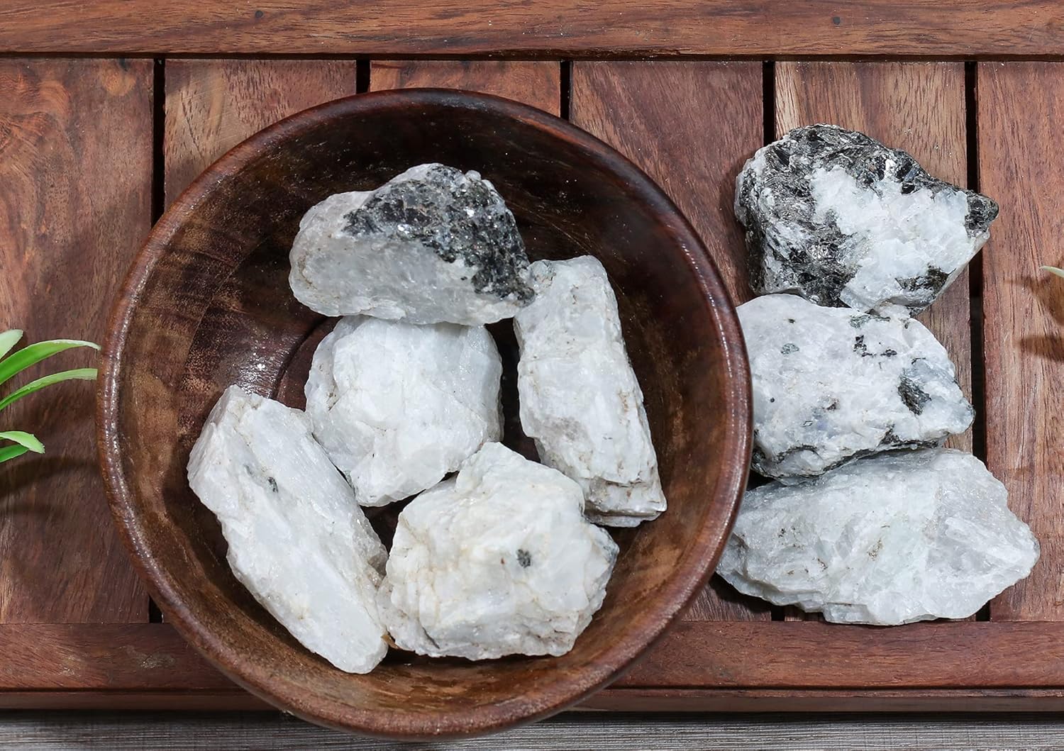 Crocon 2LB Rainbow Moonstone Rough Bulk Natural Stone Raw Stone Tumbling Cabbing Polishing Mining Chakra Balancing Reiki Healing Good Luck Home Office Decor