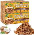 Legigo 4 Pack Coco Coir Chips for Plants- 4.4 LB 100% Organic Coconut Chips Brick Potting Mix with Low EC & PH Balance, Coconut Husk Substrate Coco Husk Mulch for Garden, Planting, Orchid and Soil Mix