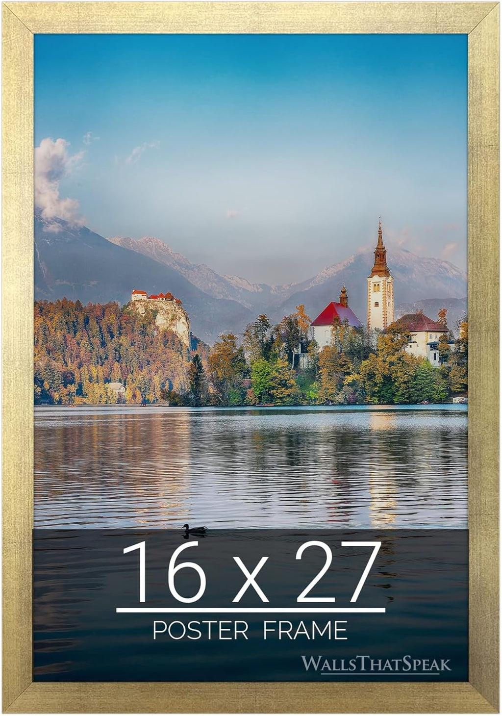 wallsthatspeak 16x27 Gold Picture Frame for Puzzles Posters Photos or Artwork