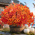 20 Bundles UV Resistant Artificial Fall Flowers Outdoor - Fake Autumn Plants for Thanksgiving Porch, Pumpkin Decor | All-Weather Faux Eucalyptus & Daisy (Fall Mix)