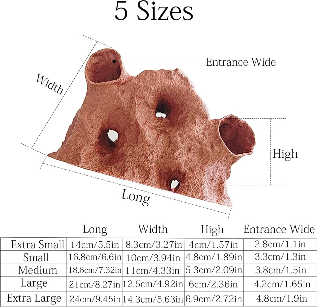 Aquarium Cave Decor，Under Gravel Tunnel Hideout with Viewing Ports, Substrate-Friendly Fish Tank Decoration for Pleco, Shrimp & Corydoras (Black, Medium)