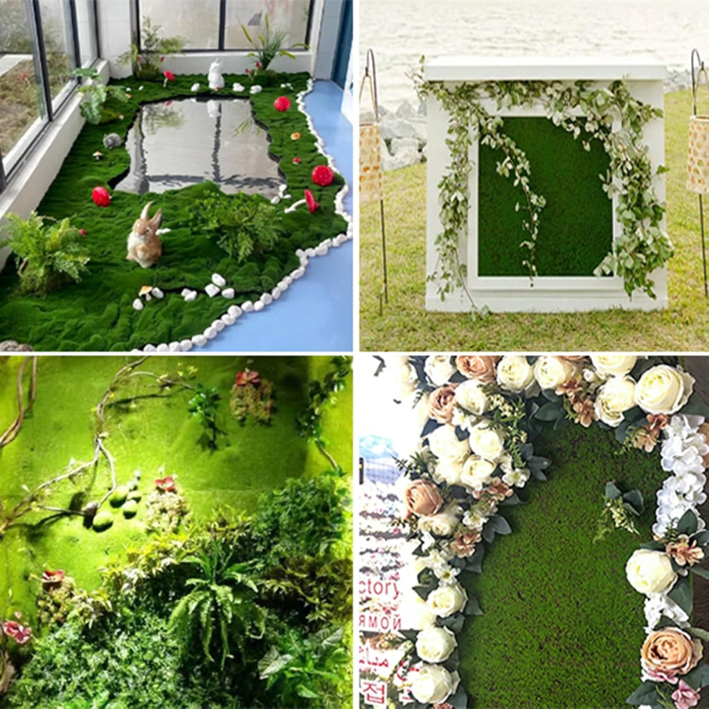 Simulation Artificial Moss Mat 39x39in, Fake Moss Wall DIY Artificial Moss Mat Carpet for Balcony Terrace Decoration Window Display Decoration