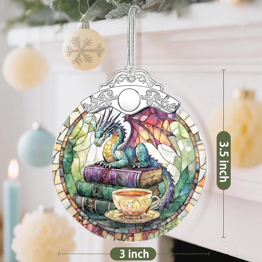 Christmas Ornaments, Christmas Decorations for Tree, Keepsake Ornaments, Holiday Ornament, Holiday & Xmas Gifts, Gifts for Dragon Lovers, Fantasy Lovers & Bookworms - Dragon-Theme
