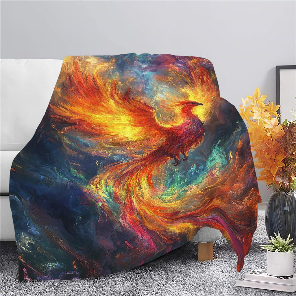Phoenix Blanket Phoenix Bird Throw Blanket Bird Gifts for Women Girls Men Boys Kids Adults Super Soft Cozy Plush Fluffy Fuzzy Fleece Blanket Decor 40''X50''