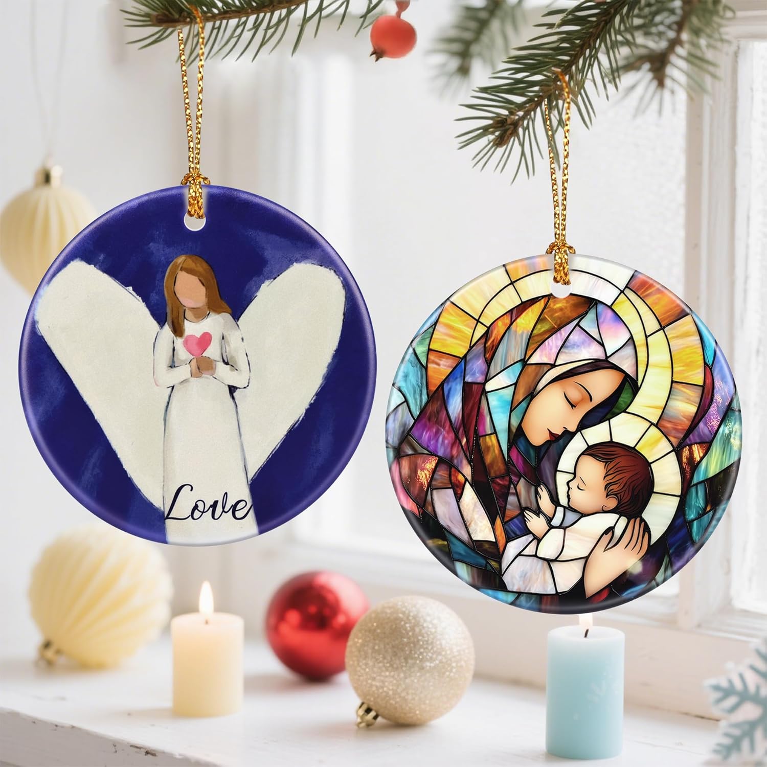 Love Angel Christmas Ornament, Christmas Tree Ornaments, Keepsake Ornaments, Holiday Decor, Angel Gift, Holiday or Xmas Gifts, Gifts for Friends and Family
