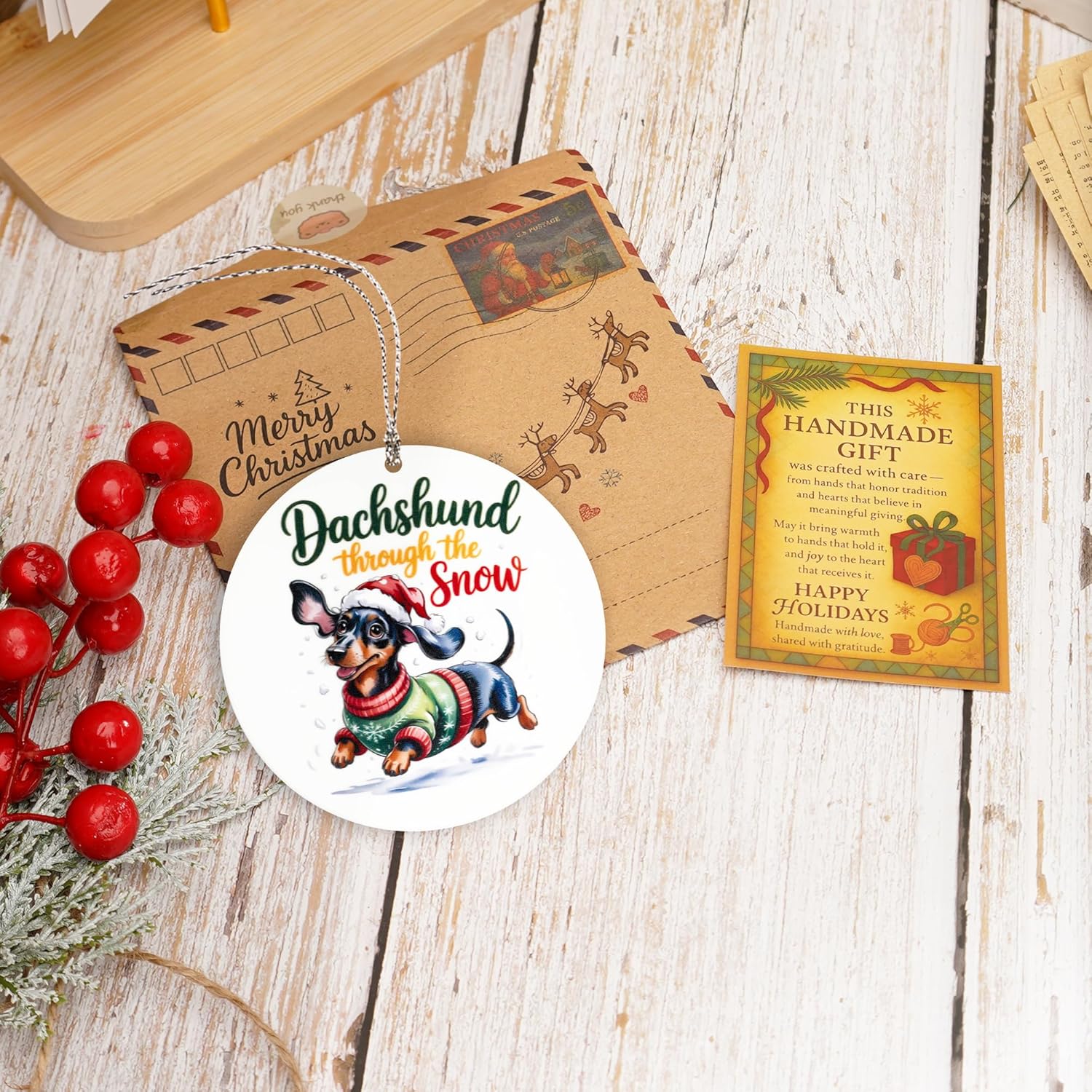 Dachshund Ornament, Weiner Dog Gifts, Dachshund Gifts for Women, Funny Christmas Dachshunds Decor, Wiener Dog Christmas Ornament, Holiday Dogs Lovers Gift Idea, Cute Puppy Decorations for Tree 2025