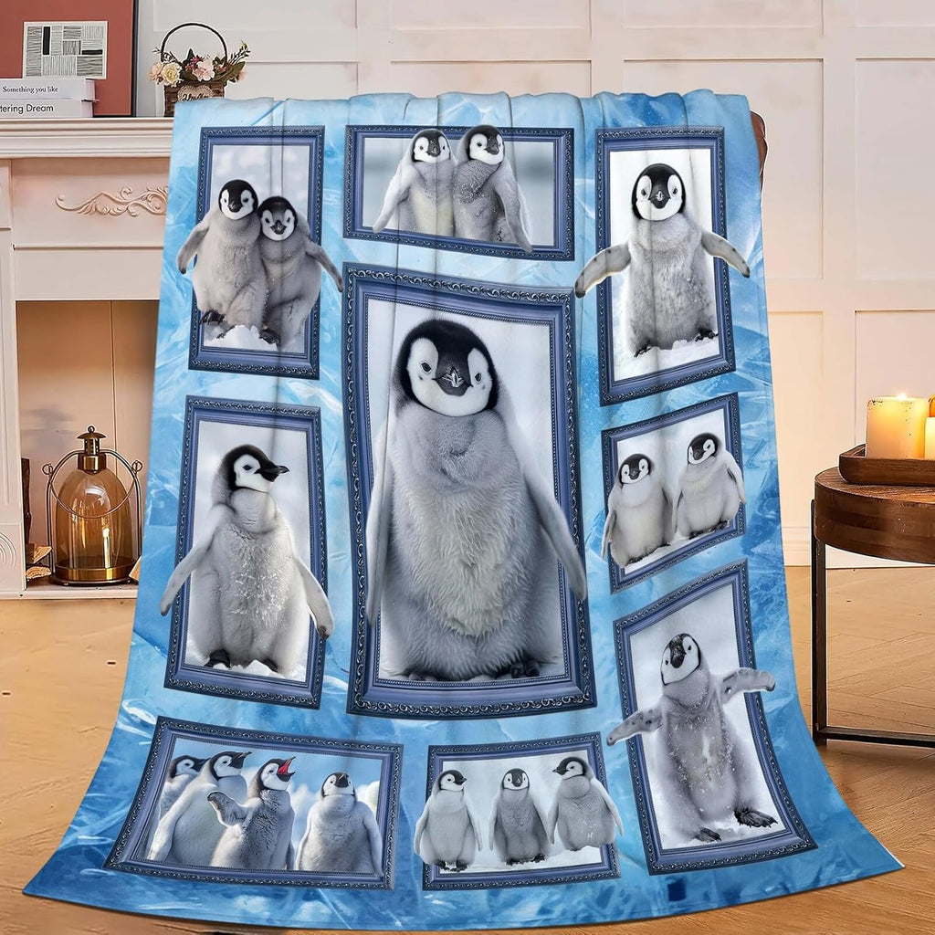 Penguin Blanket Penguin Throw Blanket Gifts for Girls Women Kids Boys Adults Men Super Soft Cozy Plush Fluffy Fuzzy Fleece Blanket Home Decor 50''X60''