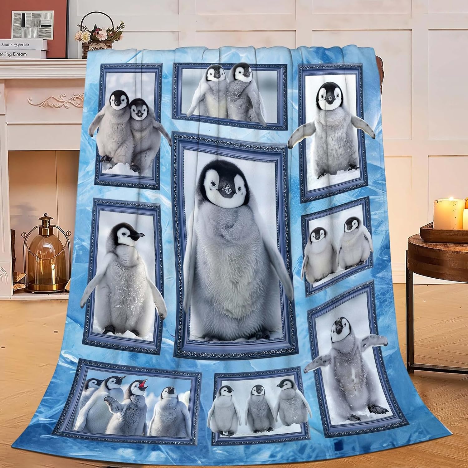 Penguin Blanket Penguin Throw Blanket Gifts for Girls Women Kids Boys Adults Men Super Soft Cozy Plush Fluffy Fuzzy Fleece Blanket Home Decor 50''X60''