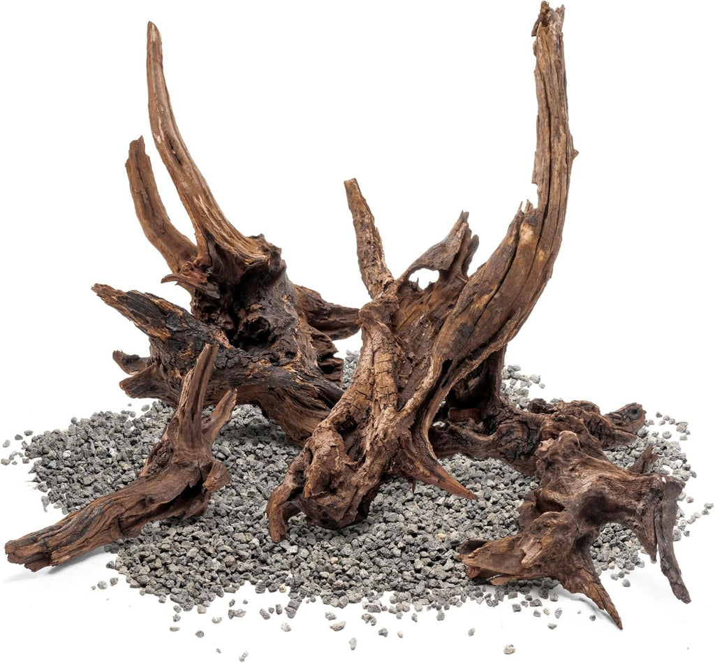 Ultum Nature Systems Driftwood - Pacific Drift Wood for Fish Tank, Planted Tank, Terriarium, Paludarium - Versatile Natural Driftwood Decor, Events Wood Centerpiece - Pacific Wood, XS 5-8", 5 Pack