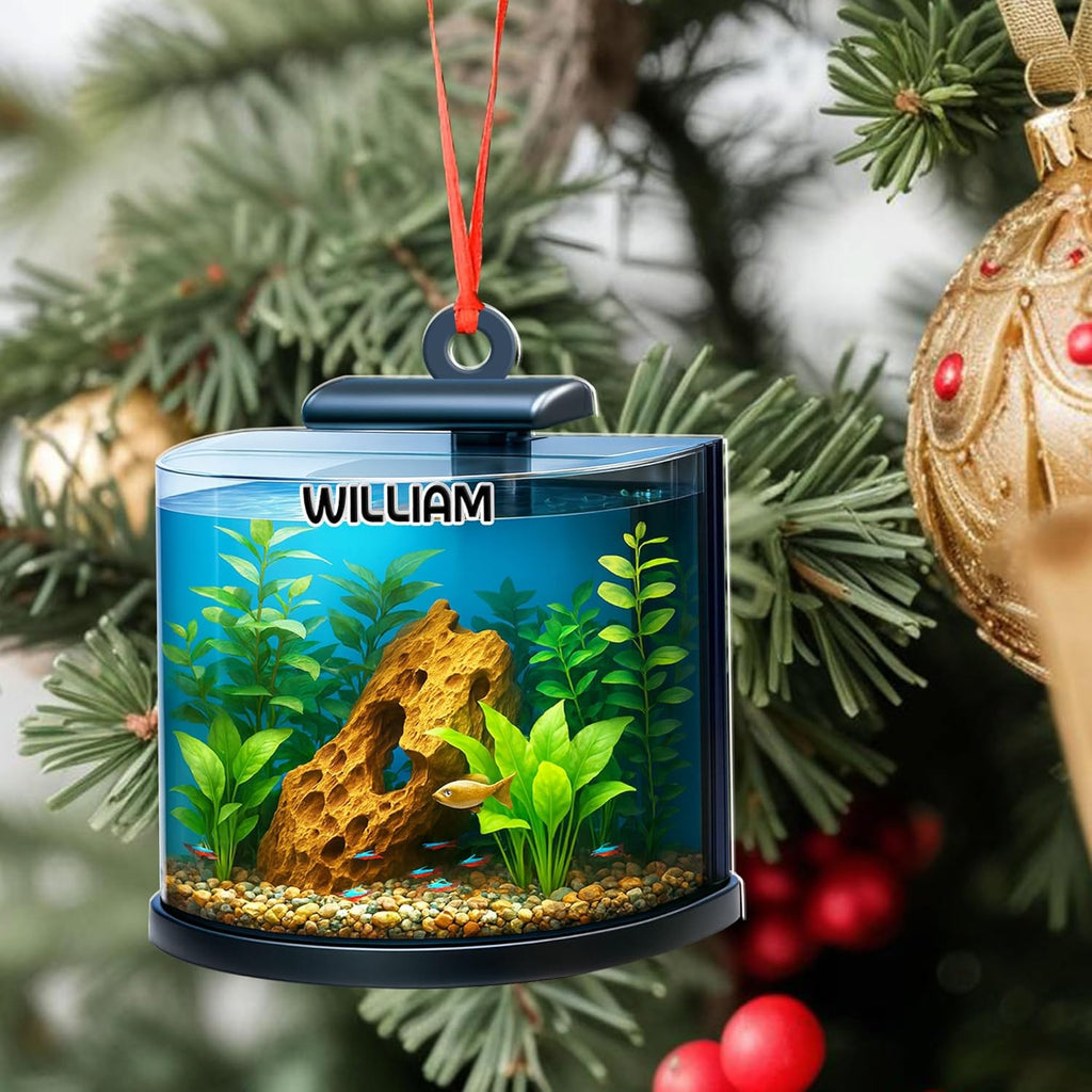 Personalized Aquarium Fish Tank Ornament, Fishes Christmas Ornament, Underwater Aquarium Ornament, Aquarium Decorations for Fish Tank, Gift for Ocean Lovers, Scuba Divers (FT6)