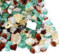 Skyflame 10-Pound Blended Fire Glass for Decorating Fire Pit Fireplace Landscaping - 1/2 Inch Reflective Tempered Fireglass Gold, Light Green, Copper
