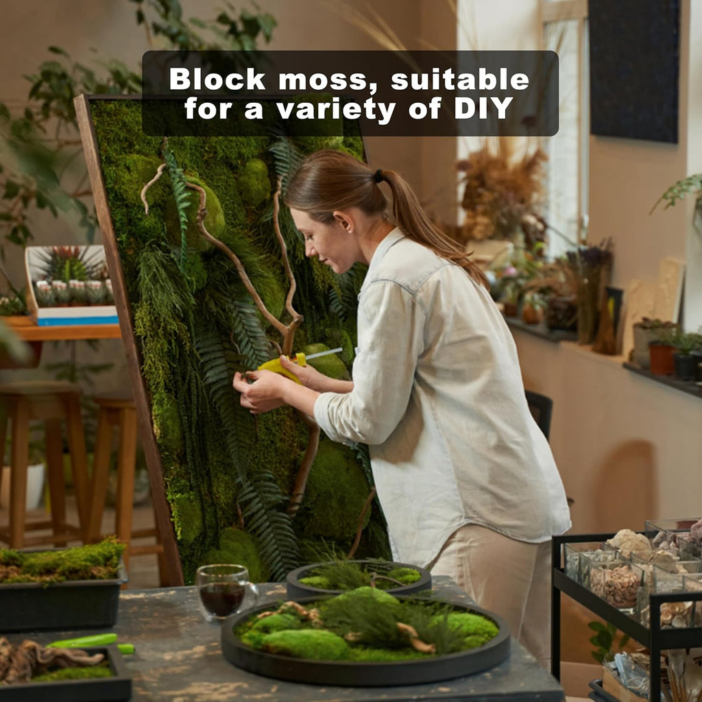 TurelinnG Preserved Moss Decor - Real Forest Moss, Moss for Crafts, Flexible for DIY Crafts, Home, Wall, Terrarium, Art Projects(Dark Green 2 sq.ft)