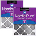 Nordic Pure 20x25x1 (19 1/2 x 24 1/2 x 3/4) Furnace Air Filters MERV 8 Pleated Plus Carbon 2 Pack
