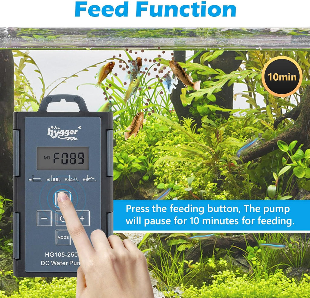 hygger 24V DC Aquarium Water Pump, 660GPH 30W 9.8FT Submersible Pump With Controller, Water Fountain Pump with 3 Nozzles for Fish Tank, Pond, Aquarium, Statuary, Hydroponics