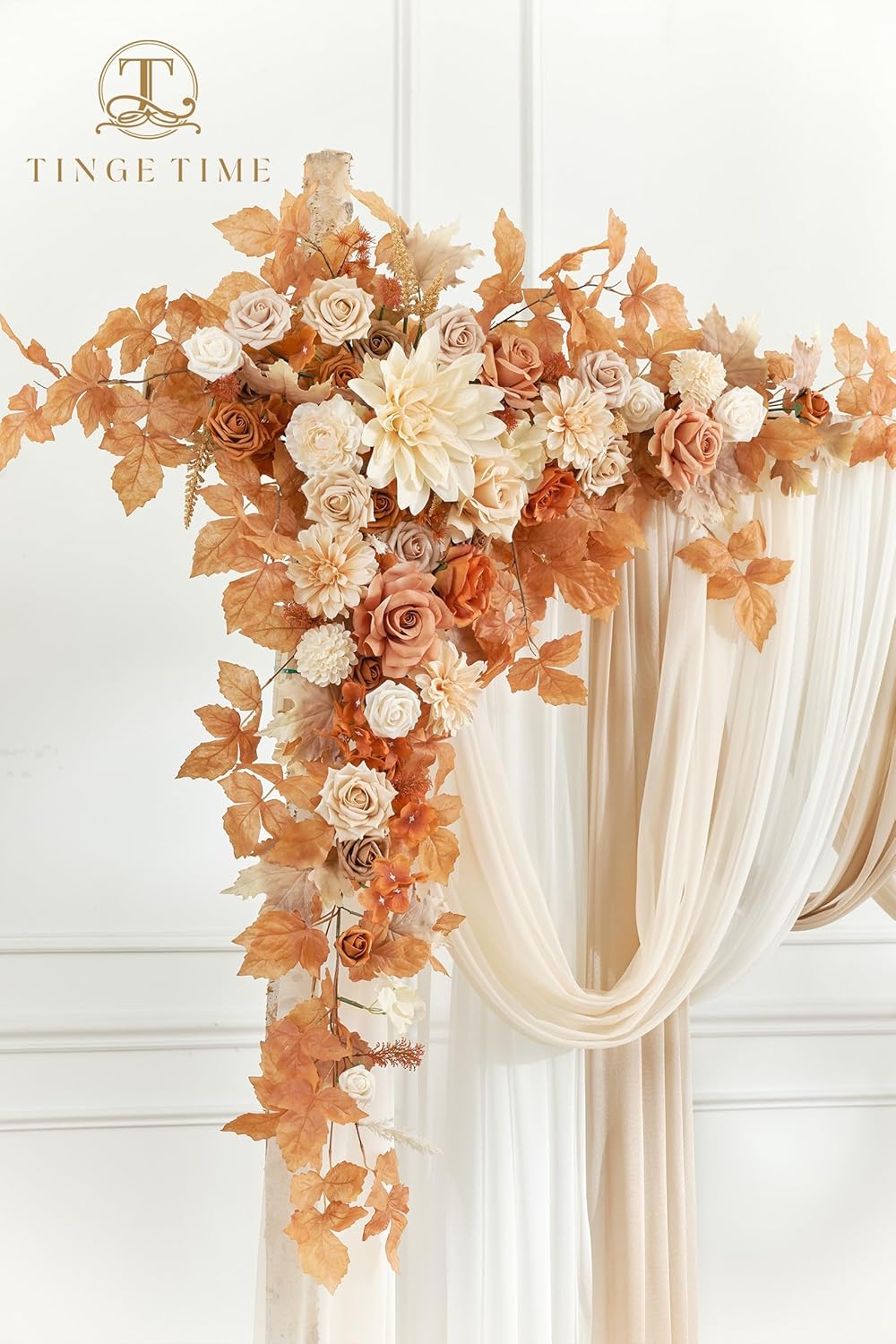 TINGE TIME Artificial Arch Flowers Kit Pack of 5, Wedding Decorations for Reception with Hanging Flowers, Wedding Arch Silk Floral Arrangements Ceremony Backdrop Bridal Shower Outdoor Party Decor
