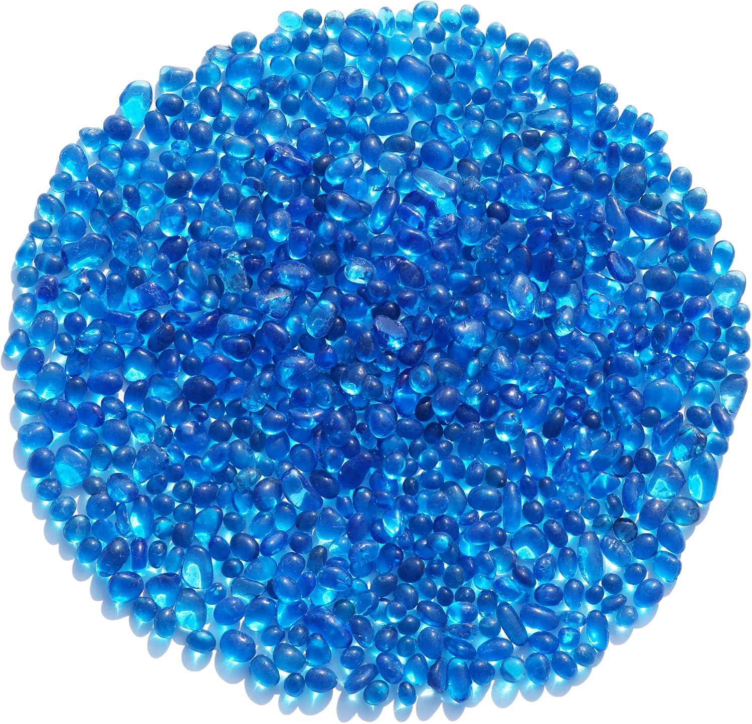 Sea Glass Stones - Sea Blue Clear Glass Pebbles Gemstones - Perfect for Aquarium Rocks, Fish Tank Gravel, Vase Fillers, DIY Crafts, and Home Decor (0.9LB/14oz)