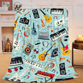 Music Blanket Musical Instruments Note Throw Blanket Gifts for Music Lovers Adults Men Women Kids Boys Girls Super Soft Cozy Plush Fluffy Fuzzy Fleece Blanket Home Decor 40''X50''