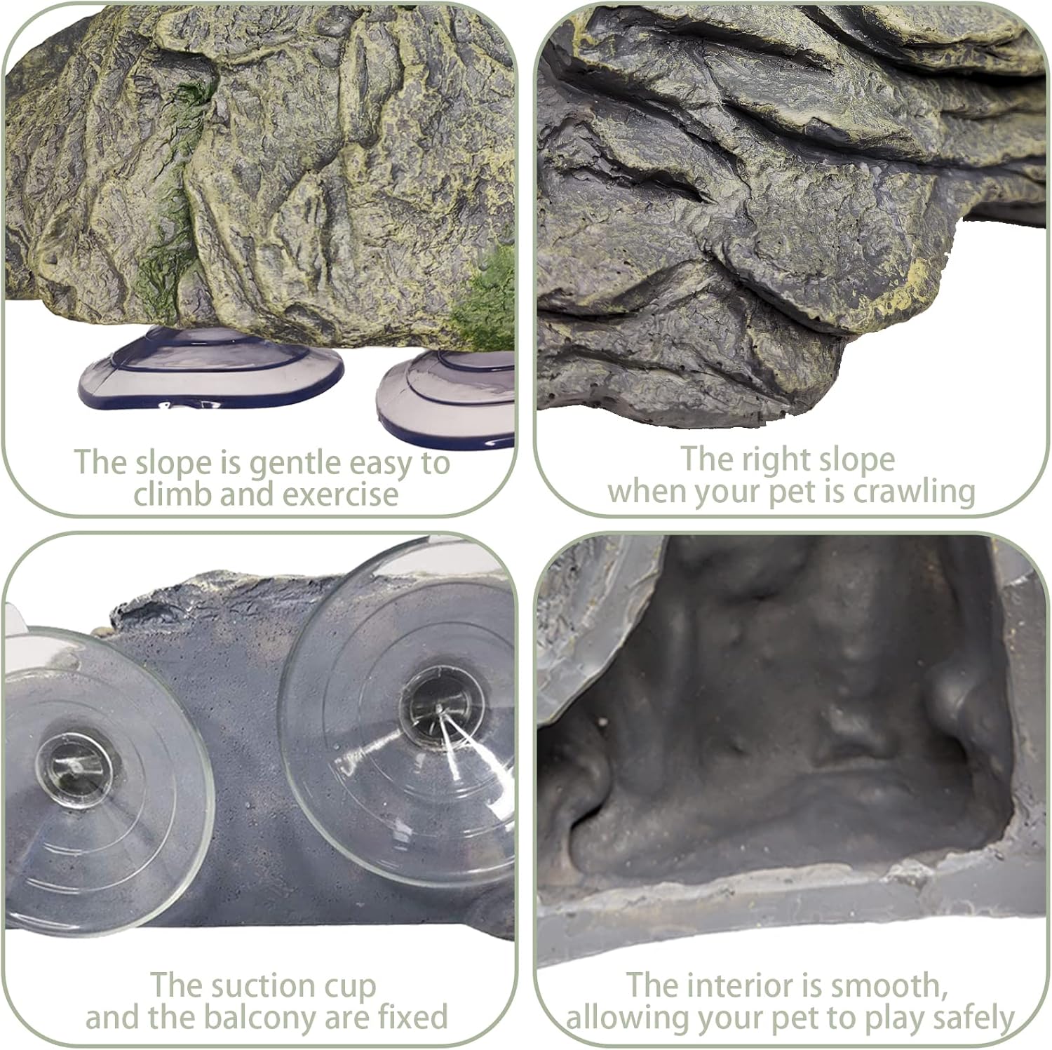 kathson Turtle Basking Platform Baby Tortoise Climbing Ramp Shale Reptiles Dock Resting Terrace Stone Small Aquarium Ornament Rock Landscaping Decoration for Frogs Newts (Large size:7.1”Lx6.3”Wx2.7”H)