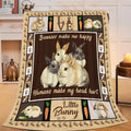 Bunny Throw Blanket Rabbit Bunny Stuff Gifts for Kids Girls Boys Adults Women Men Soft Cozy Warm Plush Fluffy Fuzzy Fleece Blanket 40''X50''
