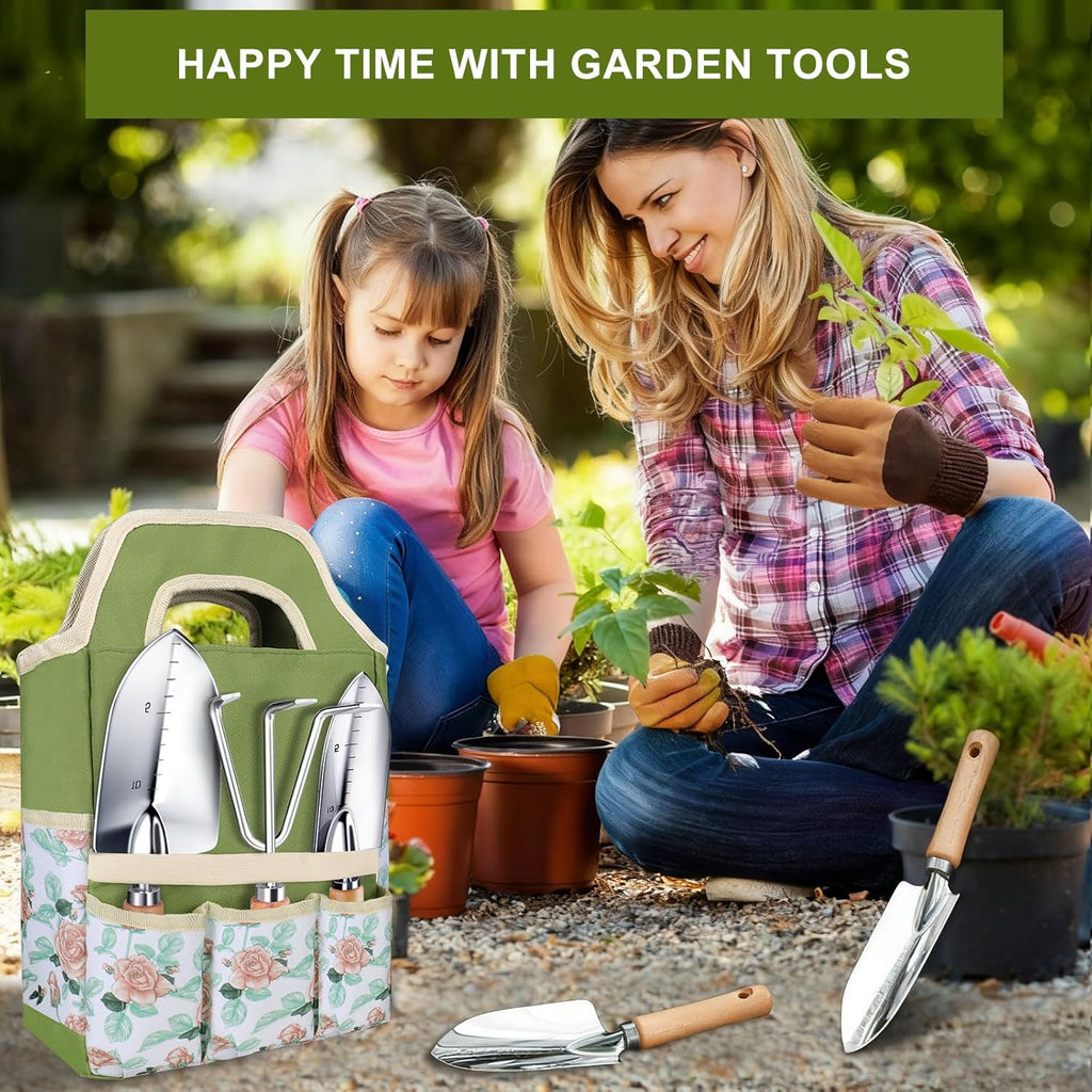 Kynup Garden Tools, Gardening Gift 7 Piece for Women, Gardening Tool Kit Ideal Hand Tool, Thickened Stainless Steel, Rust-Proof, Garden Set Supplies, Essentials, Garden Stuff