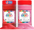 Hygloss Colored Sand for Crafts - 1 lb Bottle, Pink and Red - Vibrant Colorful Fine Sensory Play Sand Art Kits for Kids - Classroom Activities for Children 3 4 5 6 7 8 9 10 11 12 - Safe for Ages 3+