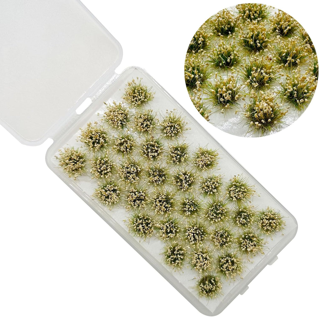 Woohome 64 PCS Static Grass Tuft Model Grass Tufts Railway Artificial Grass Bushy Tuft Flower Cluster Vegetation Groups for Train Landscape Railway Artificial Grass Modeling