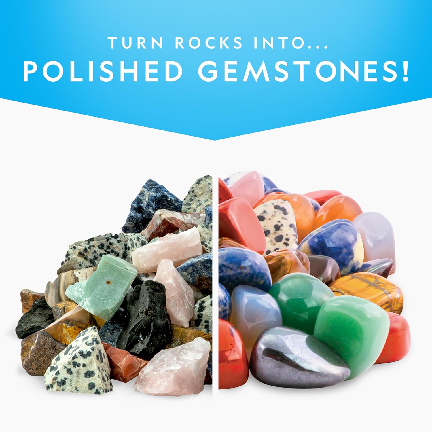 NATIONAL GEOGRAPHIC Rock Tumbler Grit and Polish Refill Kit - Tumbling Grit Media, Polish Up to 20 lbs. of Rocks, Works with any Rock Polisher & Tumbler Supplies