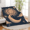 Sun and Moon Throw Blanket Celestial Hippie Sun and Moon Stuff Gifts for Kids Girls Boys Adults Women Man Soft Cozy Warm Plush Fluffy Fuzzy Fleece Blanket Decor 60''X80''