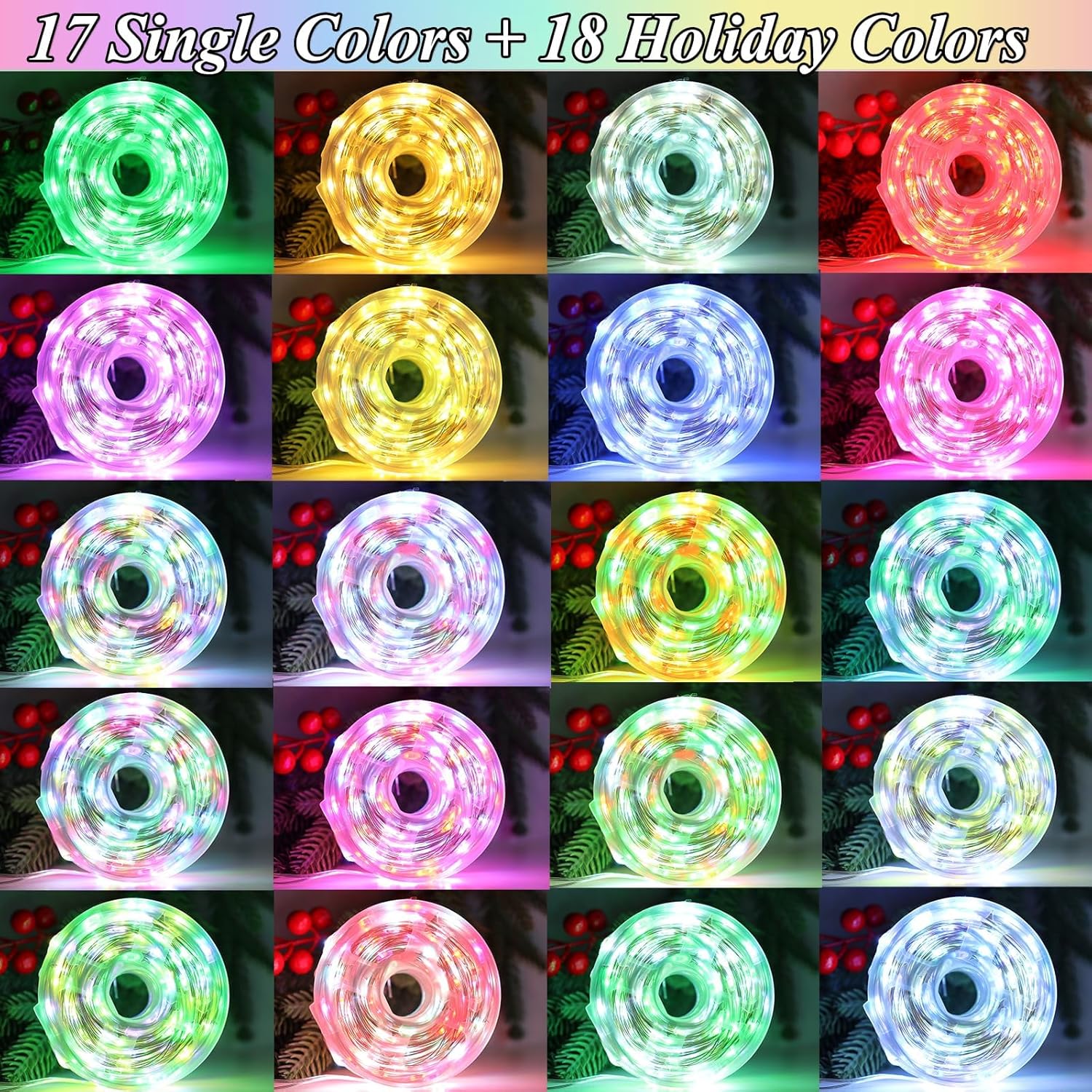Lovelite 200 LED Christmas Fairy Lights Color Changing, 66 FT 35 Colors String Lights with Remote, Red Green LED Lights for Bedroom Christmas Tree Holiday Wedding Party Indoor Outdoor Decor