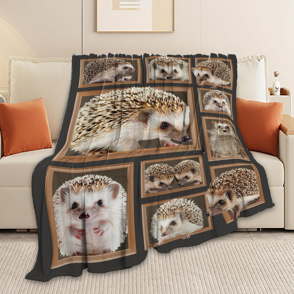 Hedgehog Blanket Hedgehog Throw Blanket Gifts for Girls Women Kids Boys Adults Men Super Soft Cozy Plush Fluffy Fuzzy Fleece Blanket Home Decor 50''X60''