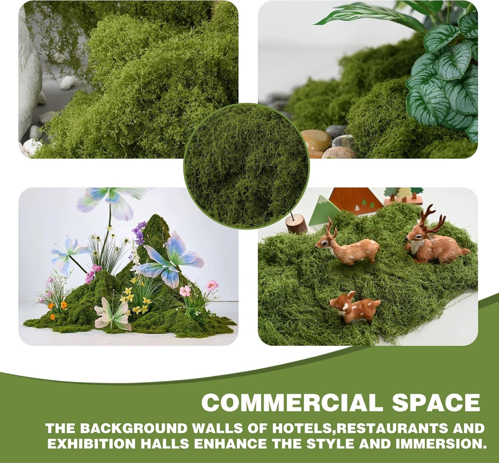 5.3OZ Fake Green Moss – Ultra-Realistic Artificial Preserved Moss. Perfect for crafts, DIY decor, potted mulching, fairy gardens, weddings & table centerpieces. Lifelike, no maintenance. (LIGHT GREEN)