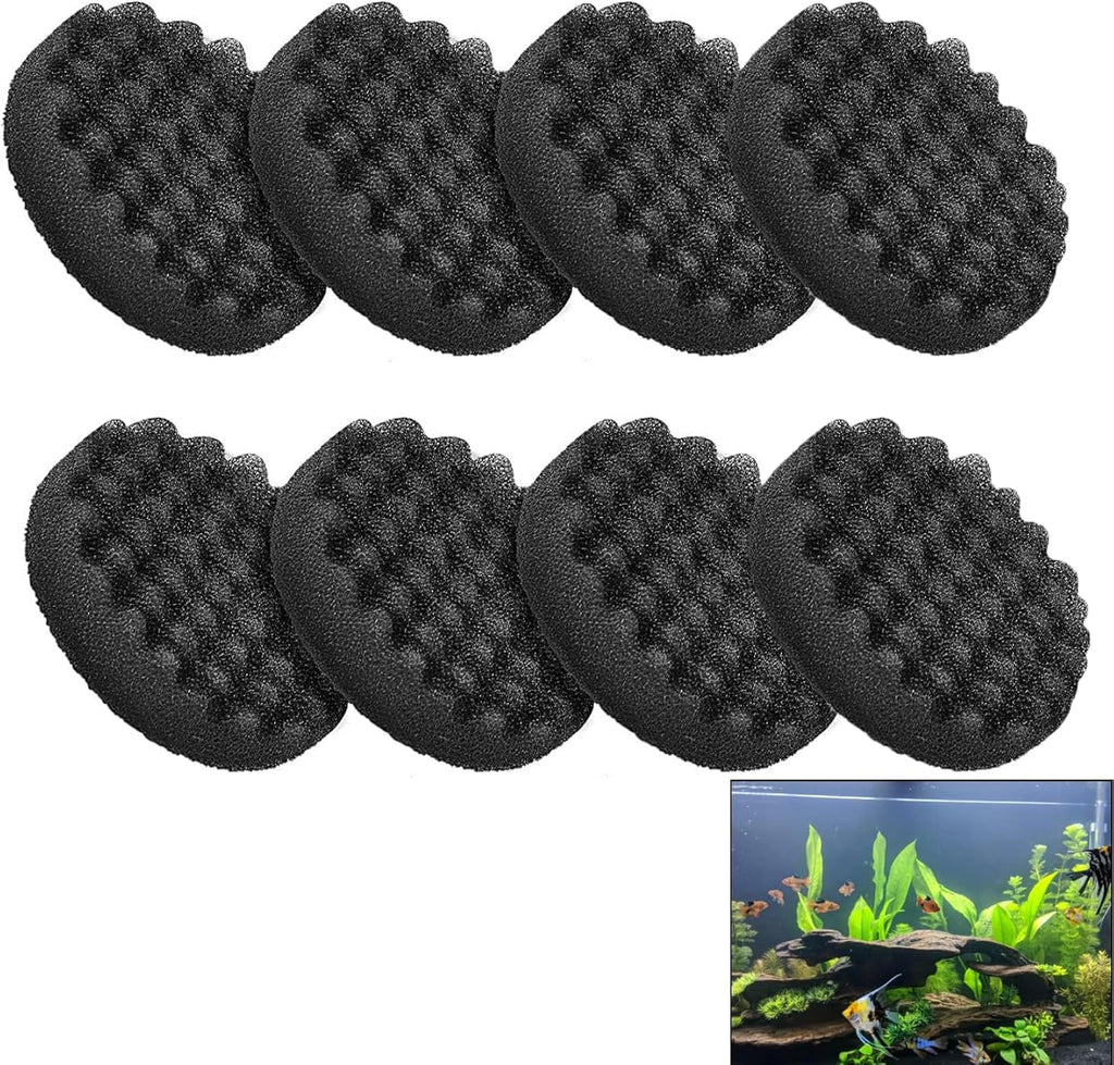 Swess 8Pack Foam Filter Pads, FX4 Filter Media Compatible with Fluval FX4/FX5/FX6 Canister Foam & FX6 Carbon Filter Pads Replacement, Aquarium Filter Accessories (6.69 x 6.69 x 1.57 Inch, Black)