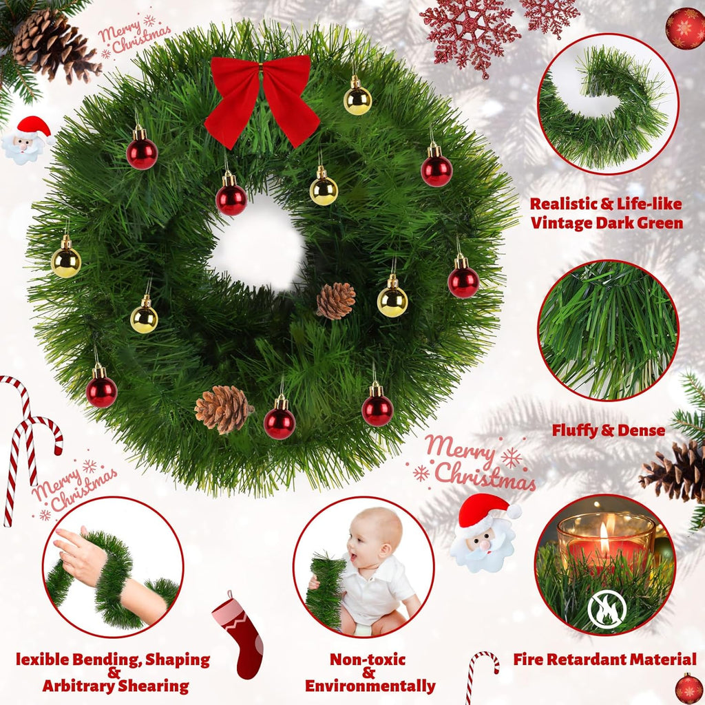 3 Pack 150FT Christmas Garland for Christmas Decoration, Non-Lit Soft Greenery Holiday Decor for Outdoor Indoor Artificial Christmas Twist Garland Home Artificial Greenery Wedding Party Decoration