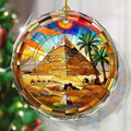 Pyramid Stained Glass Ornament, Christmas Tree Decor, Pyramid Ornaments for Christmas Tree, Holiday Presents, Gift Exchange