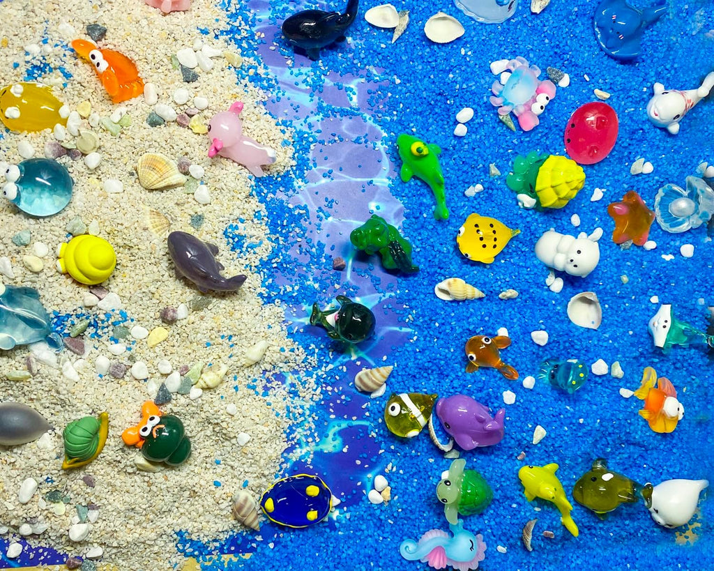 55pcs Mini Ocean Resin Animals Plastic Animals Marine Miniature Aquarium Ornaments Decorations for DIY Fish Tank Potted Micro Fairy Garden Dollhouse (56PCS Marine Animal Set)