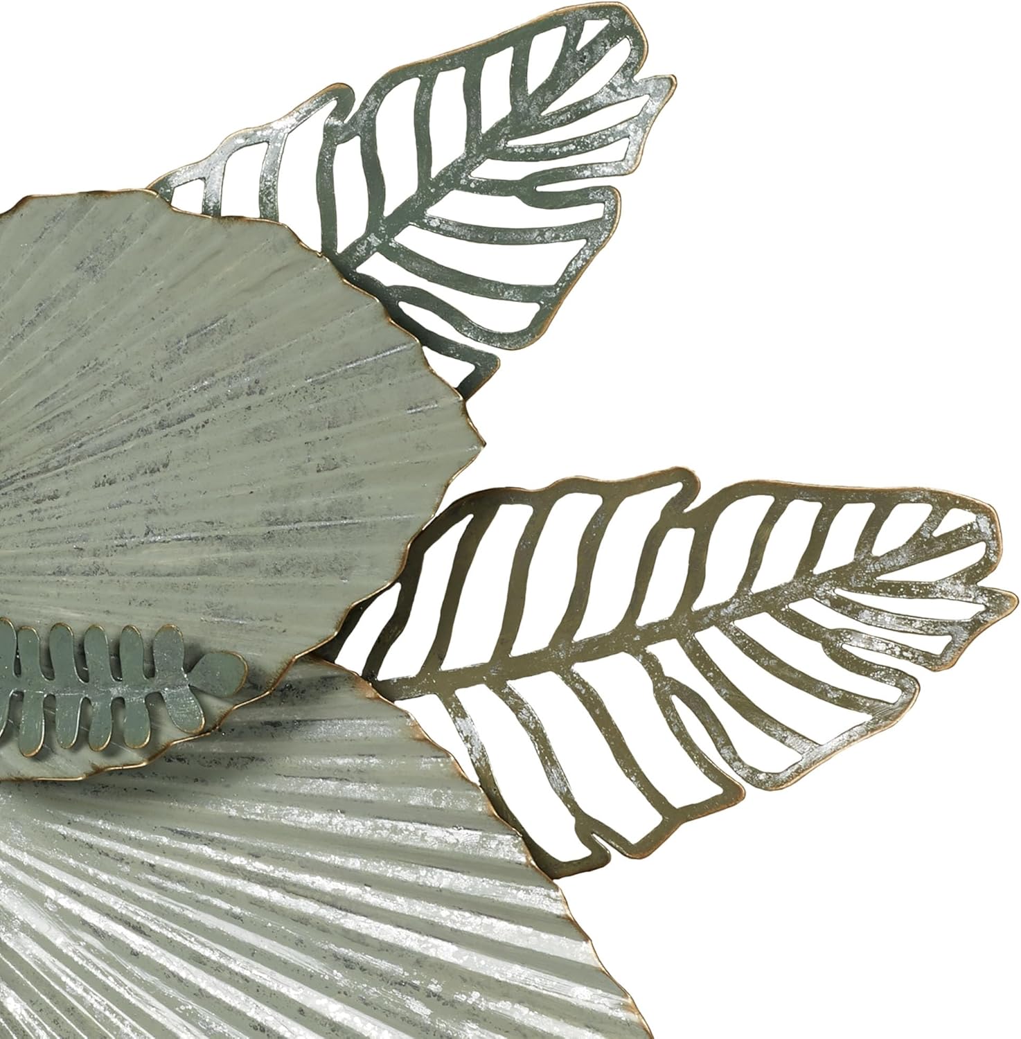 Touch of Class Mystic Tropics Floral and Leaf Metal Wall Sculpture | Tropical Style Sculpture Decor for Bedroom, Living Room, Bathroom, Entryway, Hallway