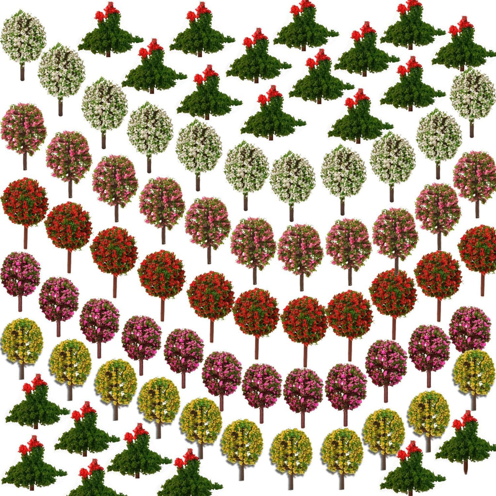 90Pcs Model Trees, Miniature Plants Train Scenery Artificial Fake Trees Model Railroad Scenery, Diorama Supplies, DIY Scenery Landscape