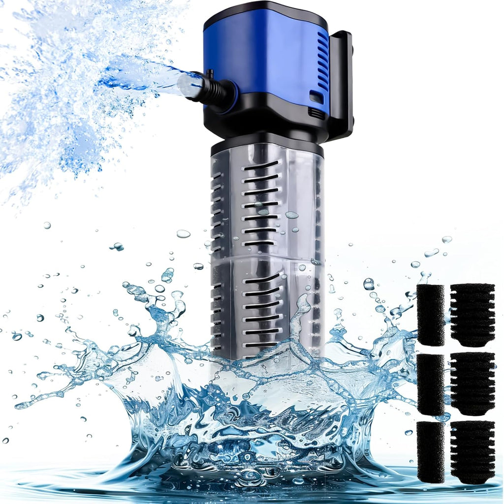 Aquarium Filter for 100-300 Gallons Tank, Powerful 660GPH Internal Fish Tank Filter, Pump Submersible Filter with Sponge for Large Fish Tanks, Turtle Tanks