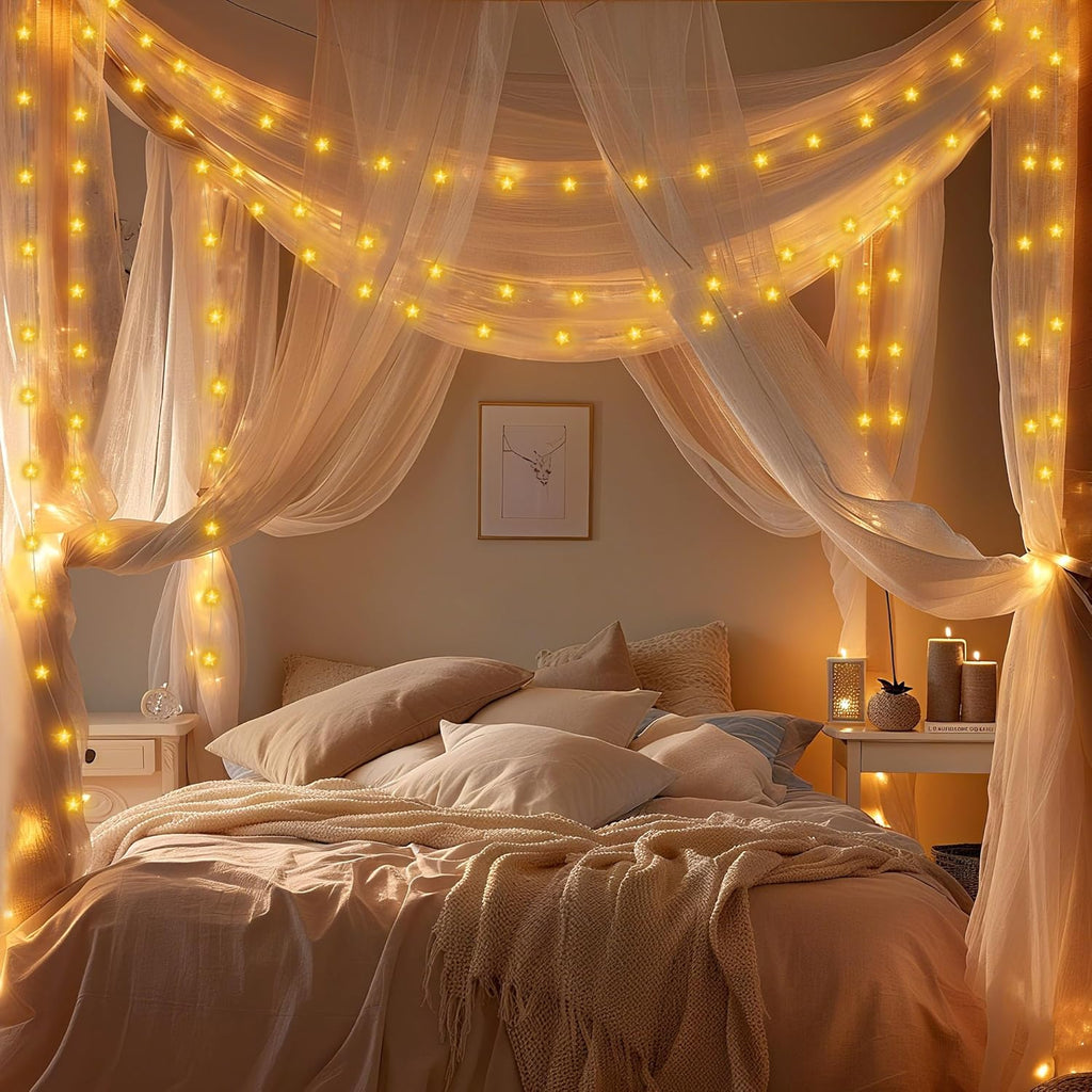 Smart Star Christmas Lights Indoor, 16.4 FT 40 LED USB Star Lights String, App & Remote Control, Timer Music Sync, Star String Lights for Bedroom