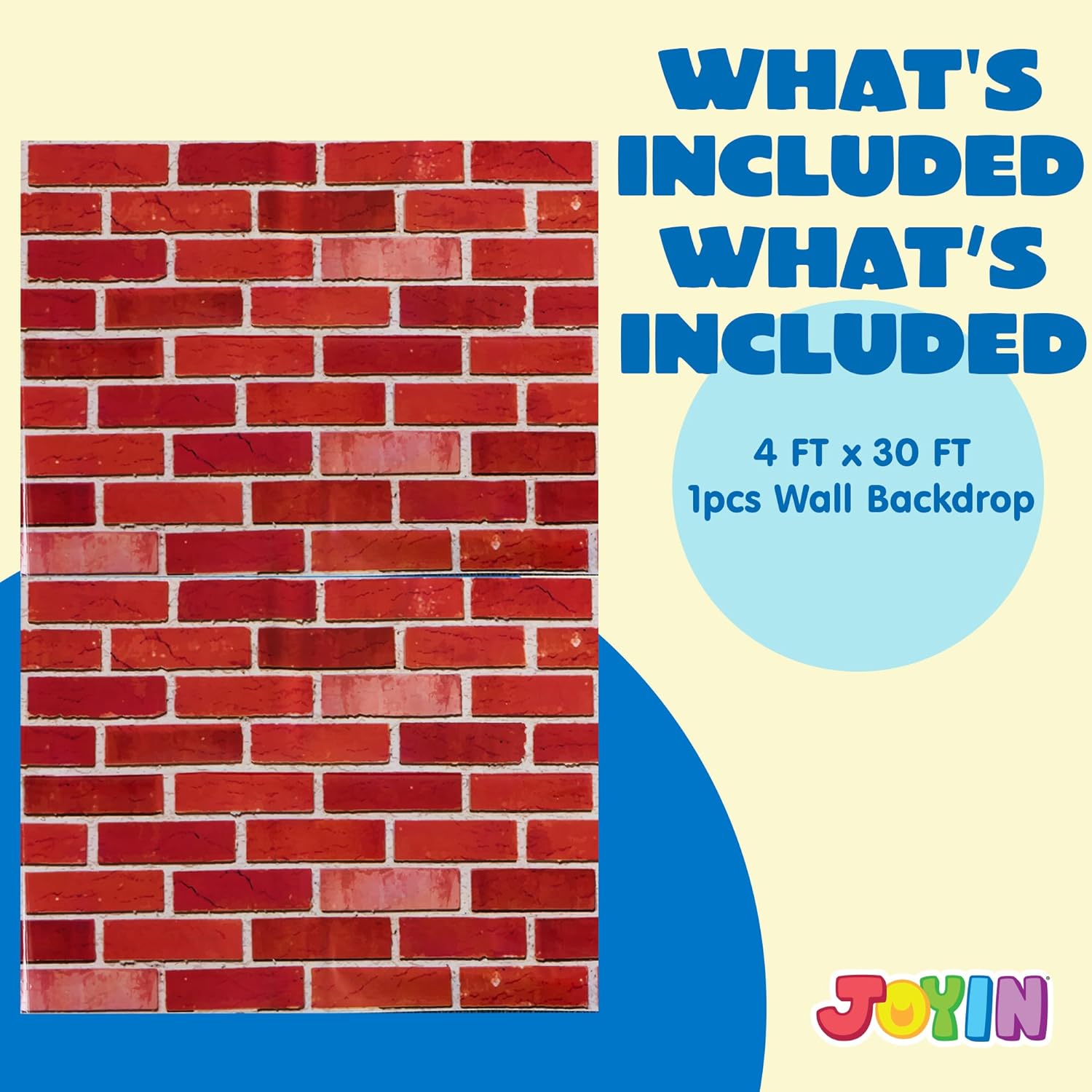 JOYIN Christmas Brick Wall Backdrop 4FT by 30FT Birthday Party Accessory Wall Decorations
