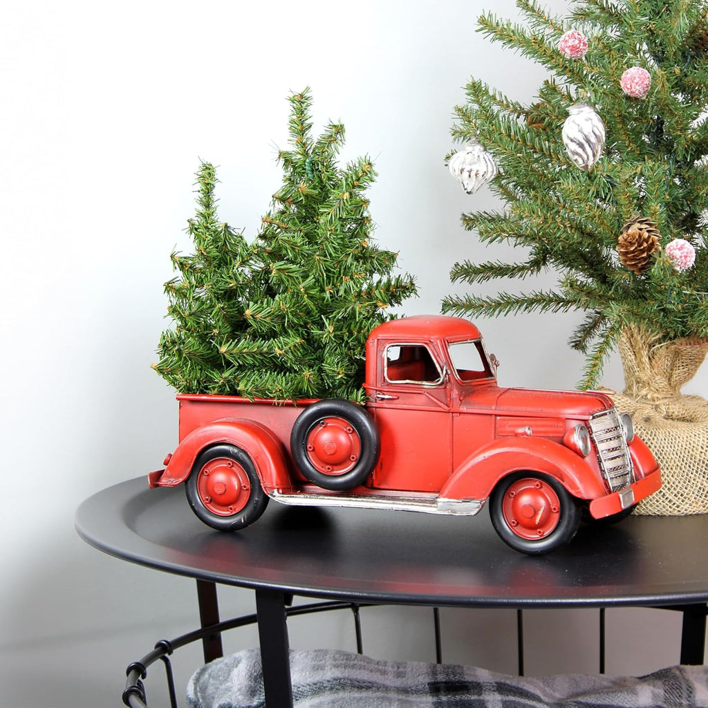 AuldHome Design Mini Christmas Trees (3-Pack, 10-Inch); Canadian Pine Greenery Tabletop Holiday Decor