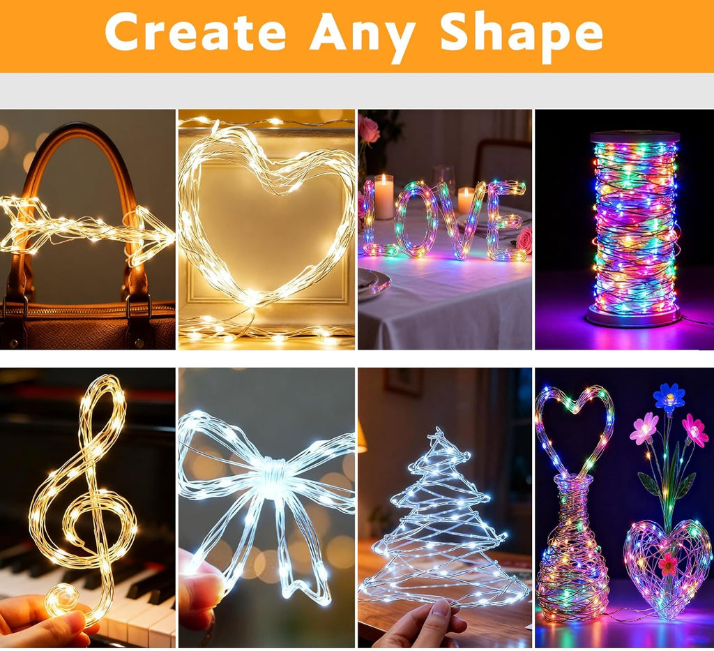 10 Pack Fairy Lights Battery Operated with Timer, 10 Ft 30 LED String Lights Indoor Outdoor, 8 Modes Waterproof Twinkle Lights for Bedroom DIY Crafts Home Party Wedding Christmas Decor, Warm White