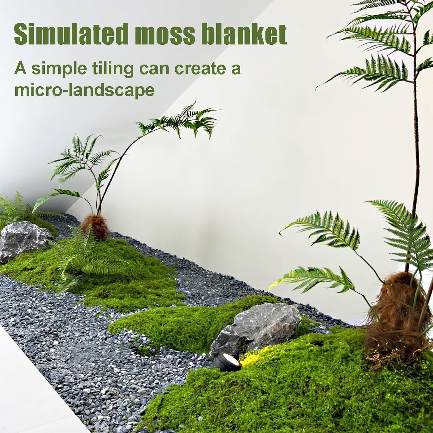 Preserved Green Moss Mat for Decoration Carpet Grass Wall, Natural Decorative for Plants Indoor with Base Fabric, Artificial Moss Mat for Wedding, Floral DIY (19.68 * 39.37 inch)