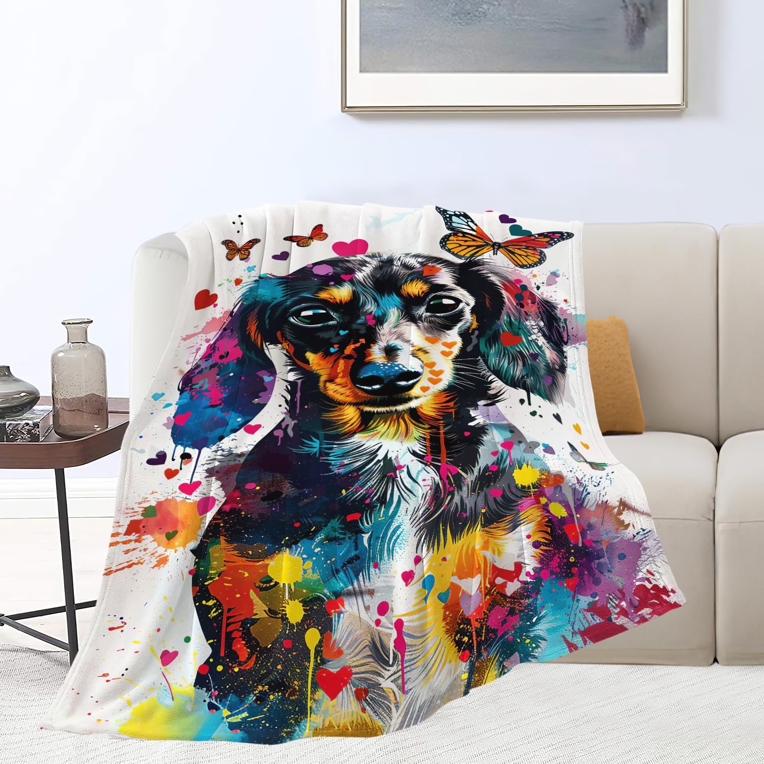 Dachshund Blanket Dachshund Dog Throw Blanket Weiner Dog Gifts for Women Girls Men Boys Kids Adults Super Soft Cozy Plush Fluffy Fuzzy Fleece Blanket Decor 50''X60''