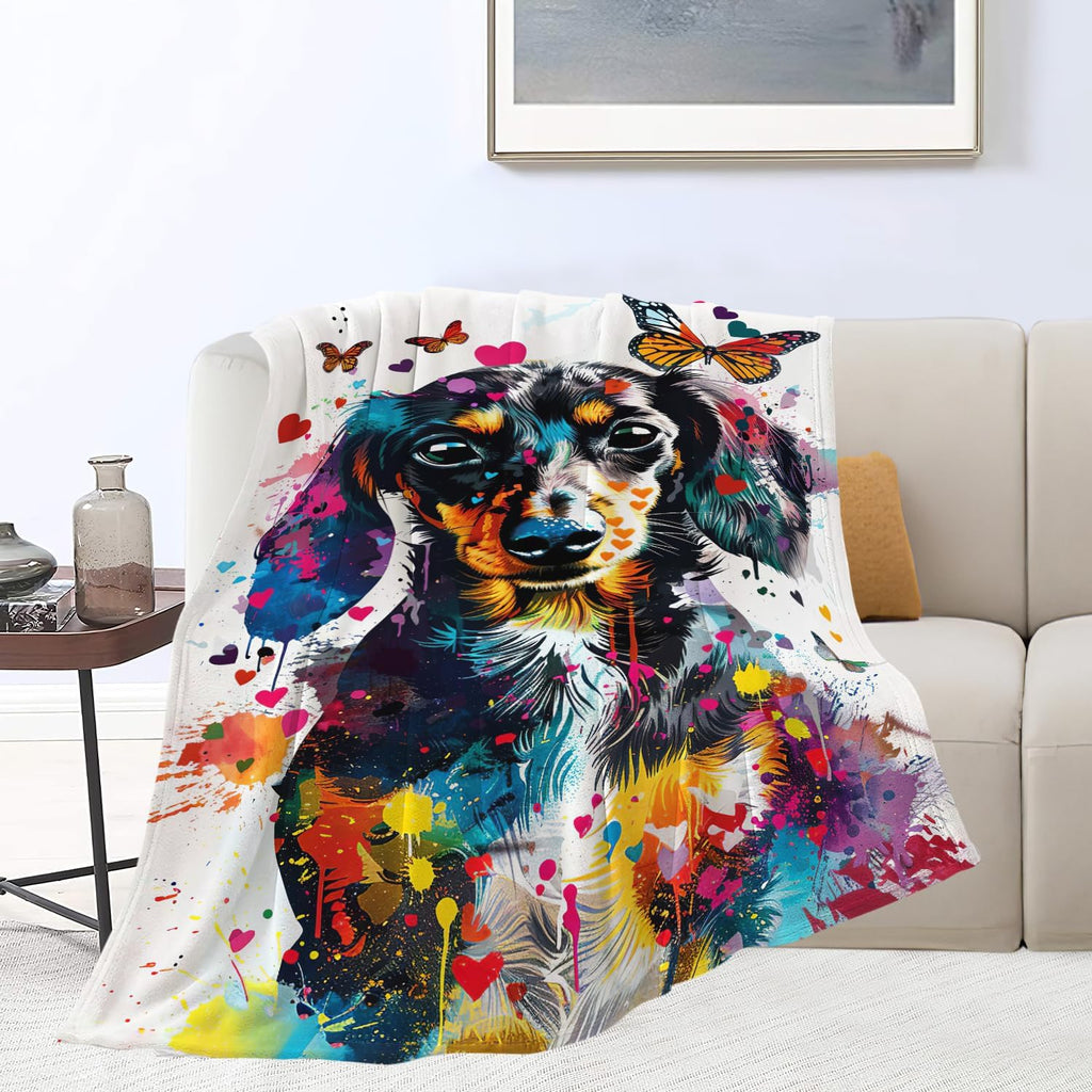 Dachshund Blanket Dachshund Dog Throw Blanket Weiner Dog Gifts for Women Girls Men Boys Kids Adults Super Soft Cozy Plush Fluffy Fuzzy Fleece Blanket Decor 40''X50''